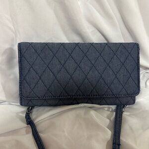 Vera Bradley Blue and Purple Crossbody Bag with Chain Strap